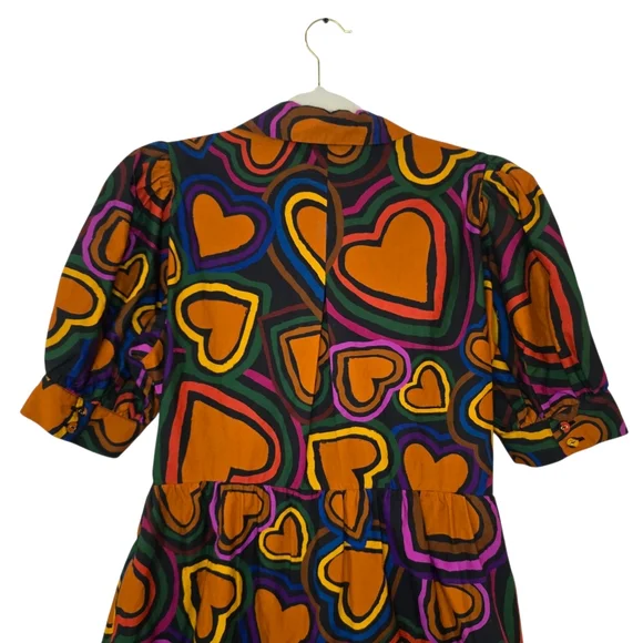 Farm Rio Short-Sleeve Bow-Front Heart Mini Dress - Picture 8 of 9